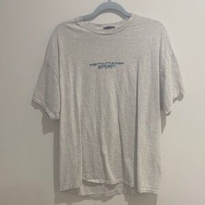 PrettyLittleThing Light Gray Tee with Blue Logo